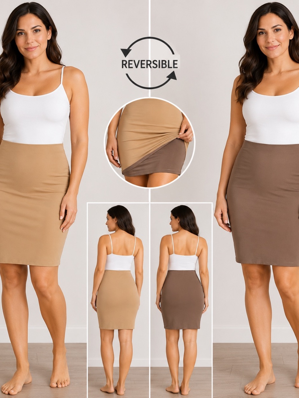SPANX Two-Timing Reversible Slip Skirt L